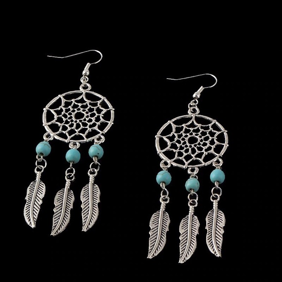 Long Feather Earrings - Picture 2 of 4